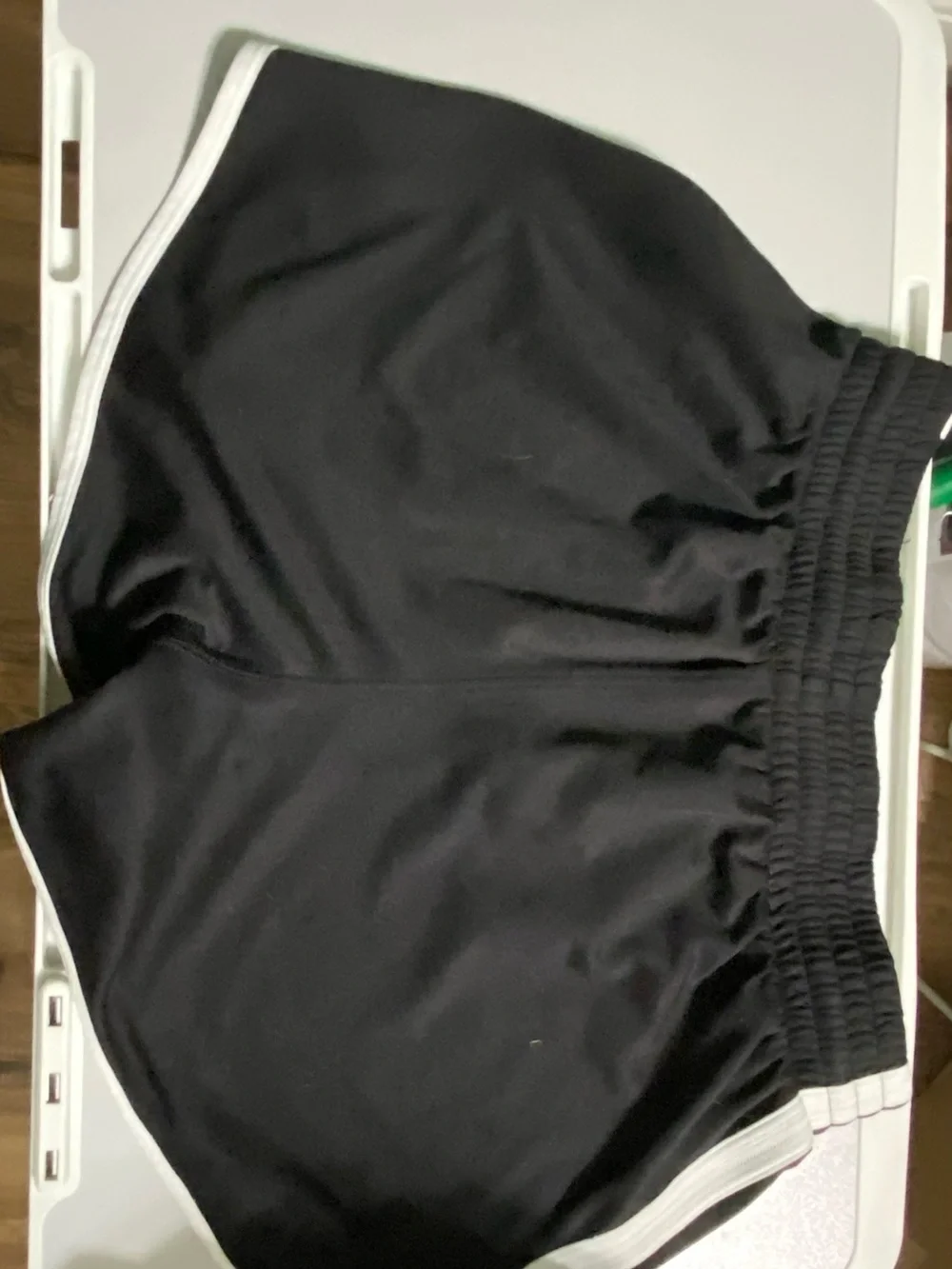 Black Athletic Shorts with White Piping